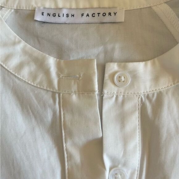 English Factory Anthropologie White Puff Sleeve Tiered Midi Dress Small AK105D - Picture 13 of 13